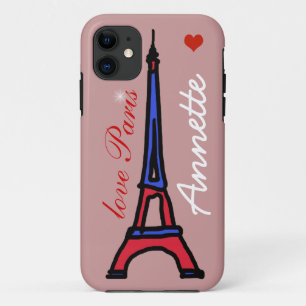 Capa Para iPhone 11 O nome personalizado da Torre Eiffel