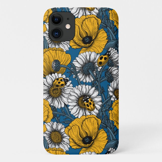 Capa Para iPhone 11 O prado em amarelo e azul (Verso)