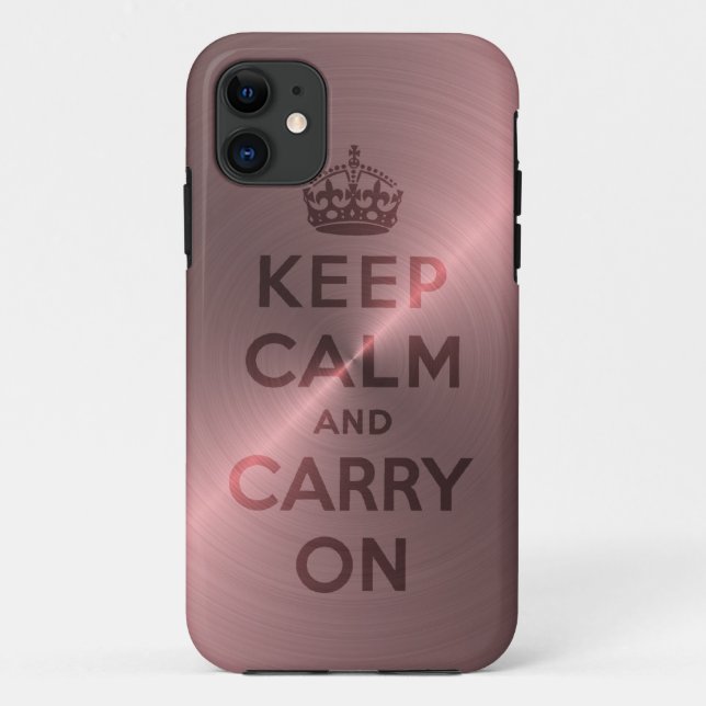 Capa Para iPhone 11 O rosa metálico mantem a calma e continua (Verso)
