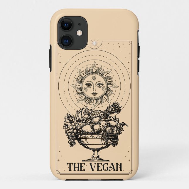 Capa Para iPhone 11 O Vegan estilizou frutas solares gravadas (Verso)