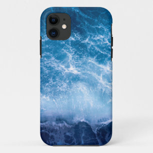 Capa Para iPhone 11 Oceano - Ondas Azuis Escuras