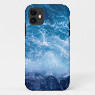 Capa Para iPhone 11 Oceano - Ondas Azuis Escuras