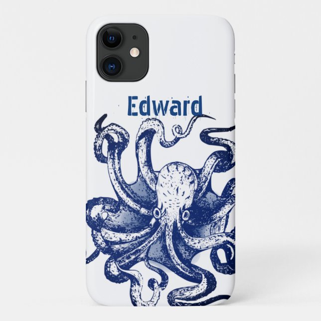 Capa Para iPhone 11 Octopus azul (Verso)