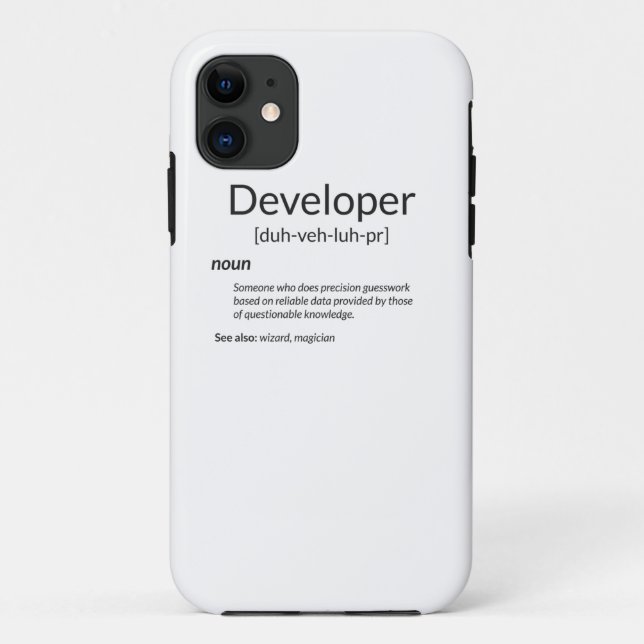 Capa Para iPhone 11 Oferta de Definição de Desenvolvedores Engraçados (Verso)