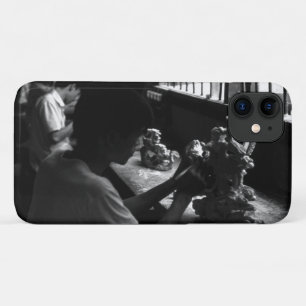 Capa Para iPhone 11 Oficina de escultura em pedra vintage Guilin China