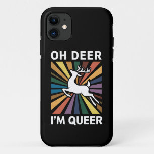 Capa Para iPhone 11 Oh Cervo Eu Sou Queer Arco-íris Orgulho LGBT Gay L