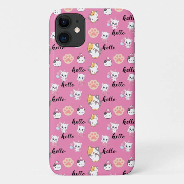 Capa Para iPhone 11 Olá Gatinho (Verso)