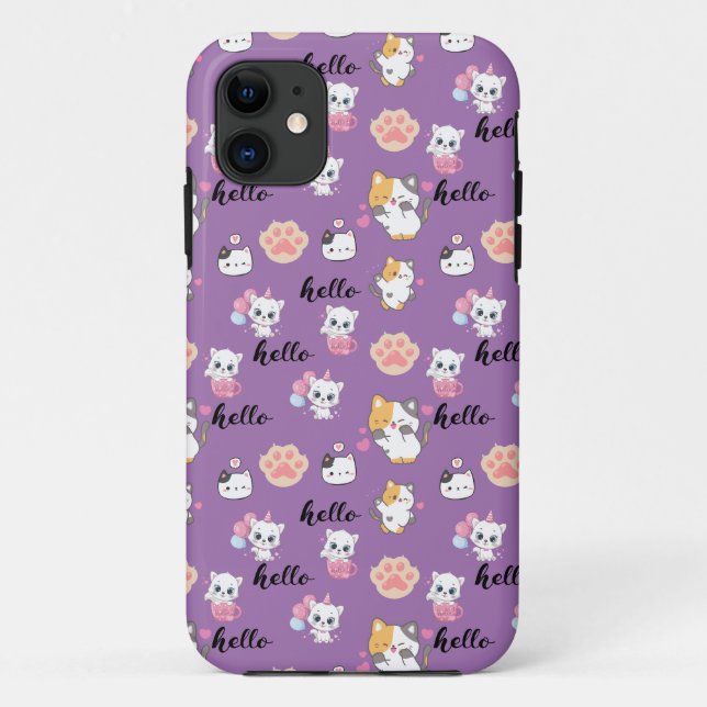 Capa Para iPhone 11 Olá Gatinho (Verso)