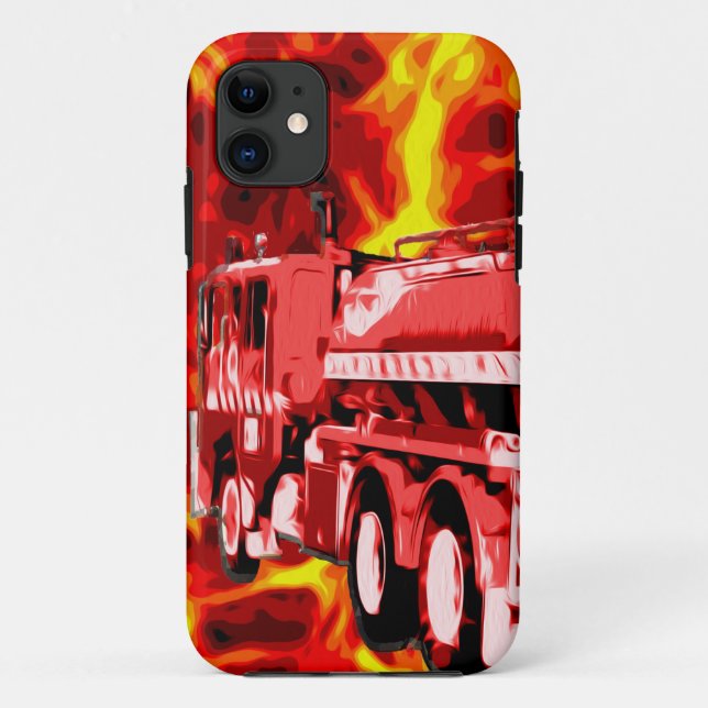 Capa Para iPhone 11 Óleo De Motor De Fogo Pintado, (Verso)