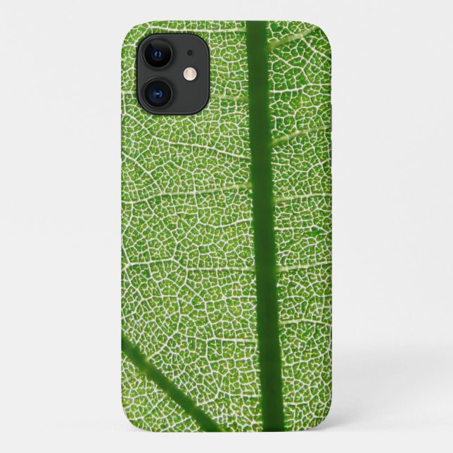 Capa Para iPhone 11 Olhar detalhadamente uma folha verde (Verso)