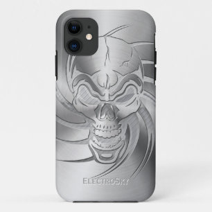Capa Para iPhone 11 Olhar metálico do crânio