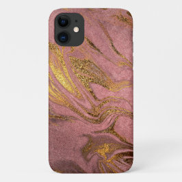 Capa Para iPhone 11 Olho elegante de ouro e rosa