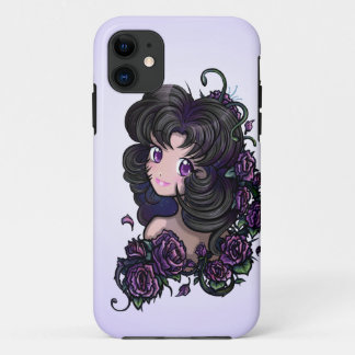 Capa Para iPhone 11 Olhos do Anime e flores bonitos grandes (caso do