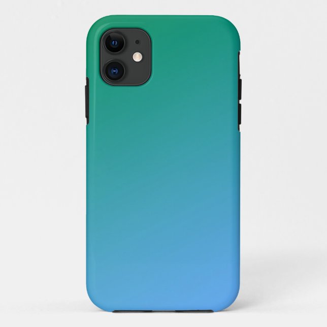 Capa Para iPhone 11 Ombre azul & verde (Verso)
