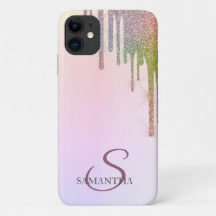 Capa Para iPhone 11 Ombre de Glitter Arco-Íris legal