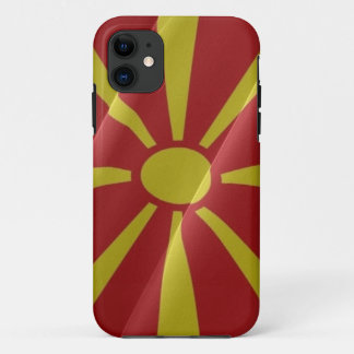 Capa Para iPhone 11 Onda de bandeiras da Macedônia do Norte -