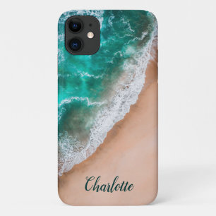Capa Para iPhone 11 Onda do mar oceano Nome personalizado náutico da p