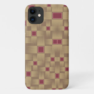 Capa Para iPhone 11 Onda geométrica Dourada e Burgundy Abstrato