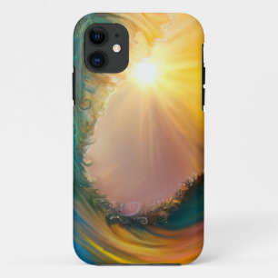 Capa Para iPhone 11 Onda tropical impressionante no pôr do sol