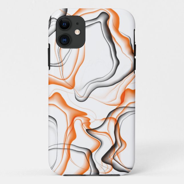 Capa Para iPhone 11 Ondas abstrato Laranja (Verso)