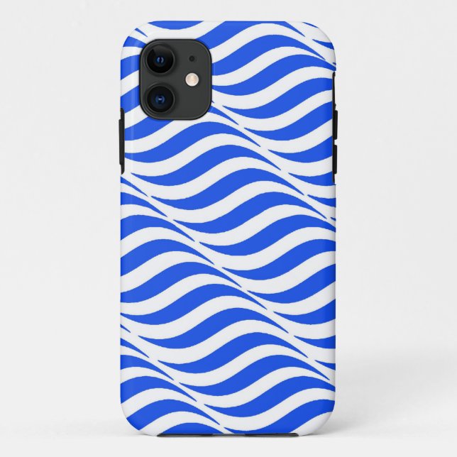 Capa Para iPhone 11 Ondas azuis (Verso)