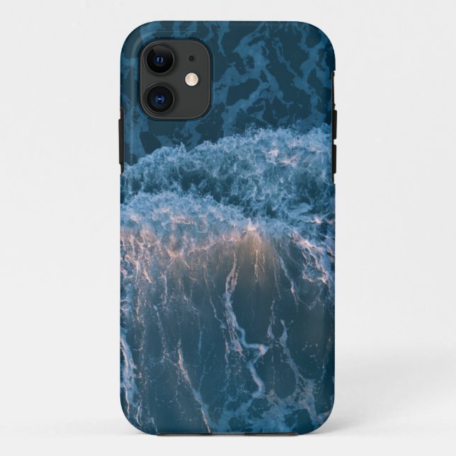 Capa Para iPhone 11 Ondas Azuis Maravilhosas (Verso)