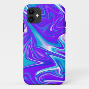 Capa Para iPhone 11 Ondas Celestiais: O Mármore Azul Branco e Roxo