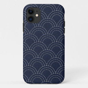 Capa Para iPhone 11 Ondas de oceano japonesas do sashiko