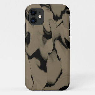 Capa Para iPhone 11 Ondas de preto e marrom