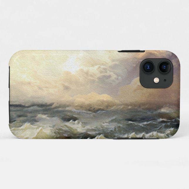 Capa Para iPhone 11 Ondas de Tempestade Oceânica (Verso (horizontal))