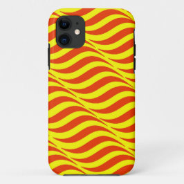 Capa Para iPhone 11 Ondas Vermelhas Céu Amarelo