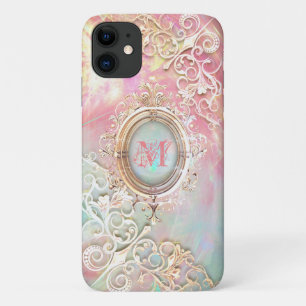 Capa Para iPhone 11 Opalês de pedra preciosa filigrana vitoriana