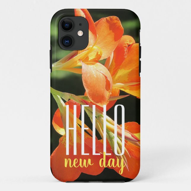 Capa Para iPhone 11 Orange Lily Olá Novo Dia (Verso)