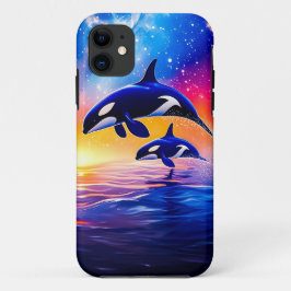 Capa Para iPhone 11 Orcas sob o Design de Galaxy Sky por Rich AMeN Gil