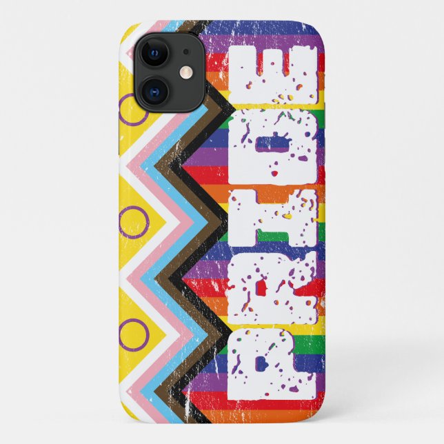 Capa Para iPhone 11 Orgulho de progresso LGBTQ (Verso)