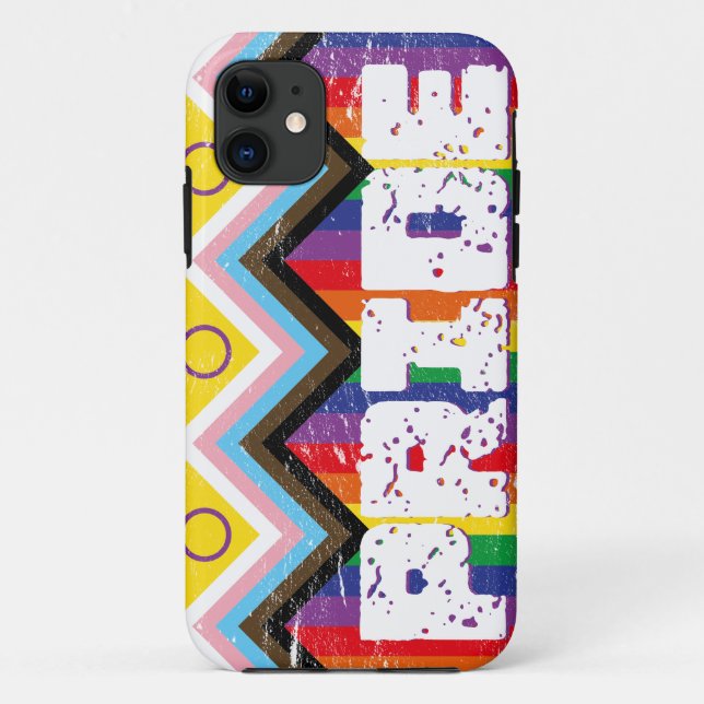 Capa Para iPhone 11 Orgulho de progresso LGBTQ (Verso)