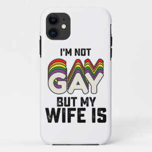 Capa Para iPhone 11 Orgulho LGBT Não sou Gay, mas minha esposa é