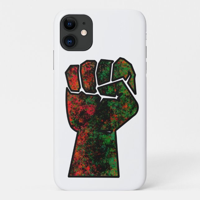 Capa Para iPhone 11 orgulho negro vermelho punho verde pano-africano (Verso)