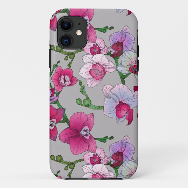 Capa Para iPhone 11 Orquídeas Rosa Em Sangue (Verso)