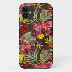 Capa Para iPhone 11 Orquídeas vermelhas, guardanapos