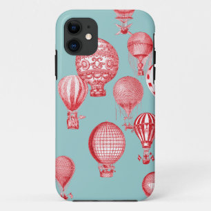 Capa Para iPhone 11 Os balões de ar quente em vôo, vermelho em robin