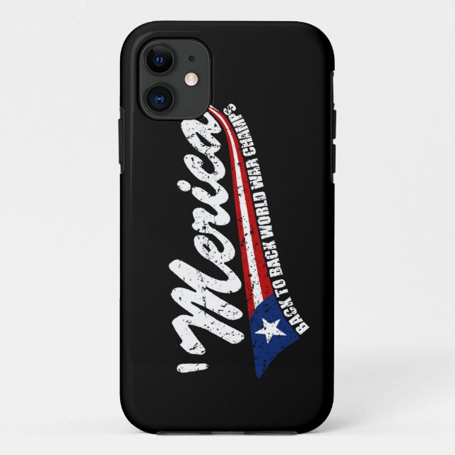 Capa Para iPhone 11 'Os campeões da guerra mundial de MERICA afligiram (Verso)