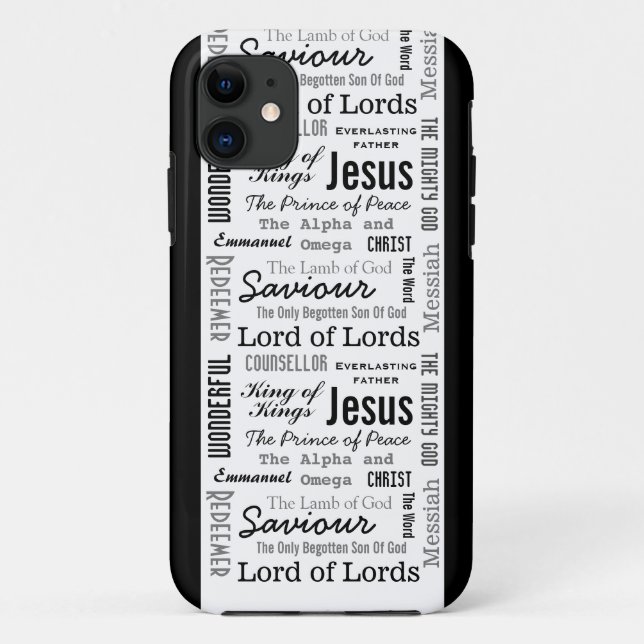 Capa Para iPhone 11 Os Nomes de Jesus Script de Texto (Verso)