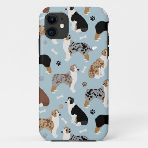 Capa Para iPhone 11 Ossos e patas pastores australianos