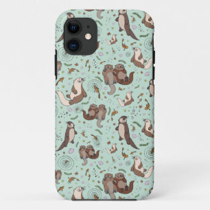 Capa Para iPhone 11 Otters em azul