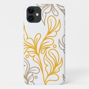 Capa Para iPhone 11 Ouro Boho Leaf Design