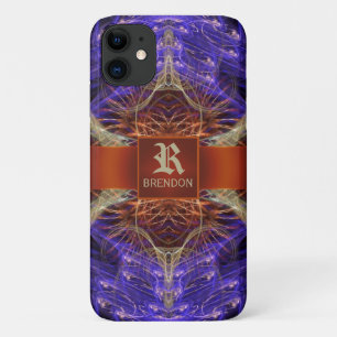 Capa Para iPhone 11 Ouro de ampulheta Fractal Roxa