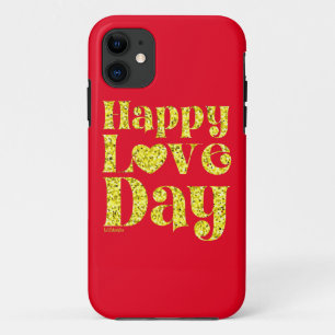 Capa Para iPhone 11 Ouro do dia do amor feliz