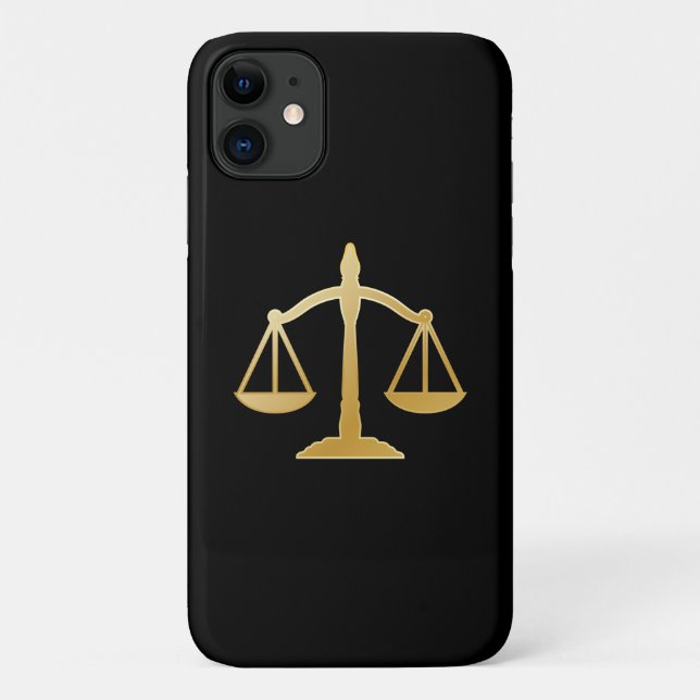 Capa Para iPhone 11 Ouro do Tema da Lei de Justiça (Verso)