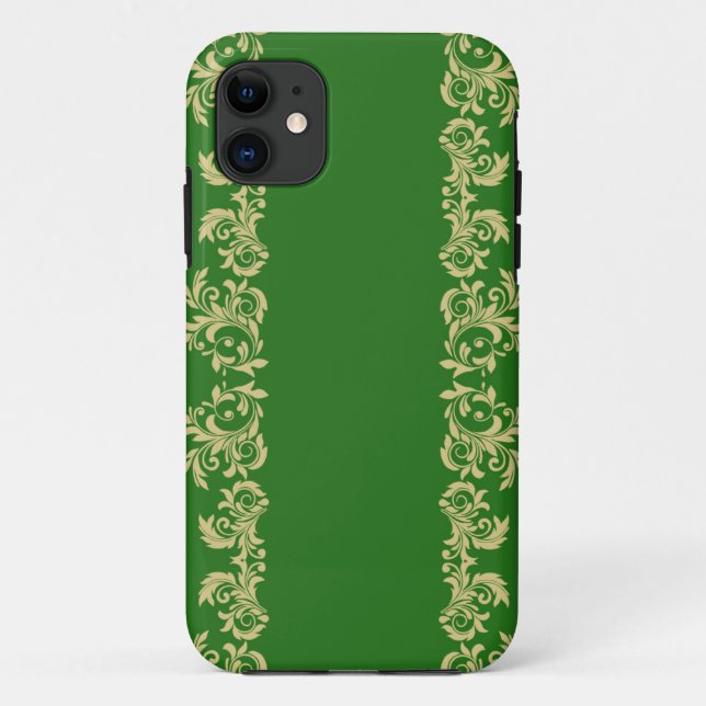 Capa Para iPhone 11 Ouro Moss Swirls (Verso)